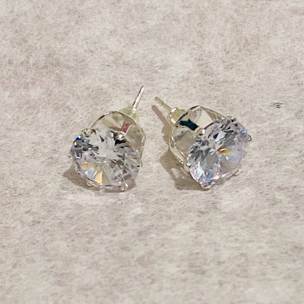 10MM Cubic Zirconia Stud Earrings